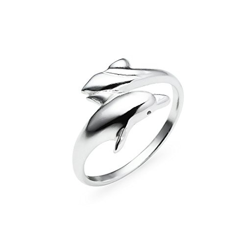 Sterling Silver Sea Dolphin Charm Ring  Ocean Animal Friendship Band Jewelry  Size 7