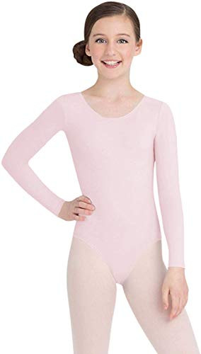 Capezio Big Girls Team Basic Long Sleeve Leotard Pink Large 12-14