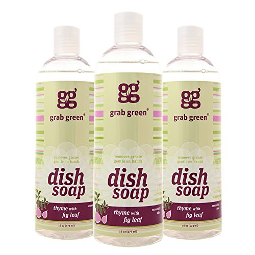 Grab Green Natural Liquid Dish Soap Thyme with Fig Leaf 16 Ounce Bottle 3-Pack Grab Green Natural Liquid Dish Soap Thyme with Fig Leaf 16 Ounce Bottle 3-Pack