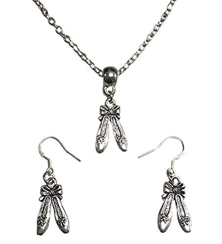 Dance Necklace  and  Earrings Ballet Shoes Jewelry for Dancers Dance Recitals Dance Teams  and  Dance Teachers