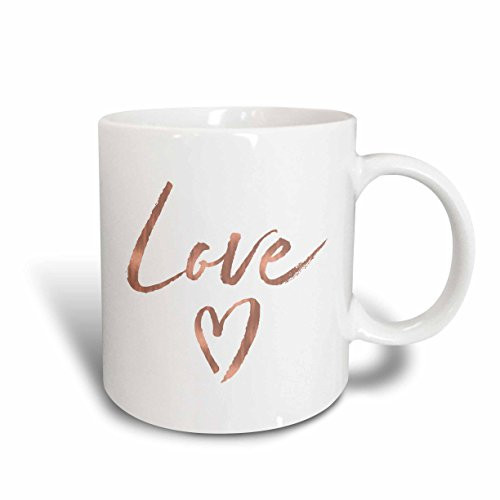 3dRose mug_271037_1 Picturing Rose Gold Love Heart, 11 oz