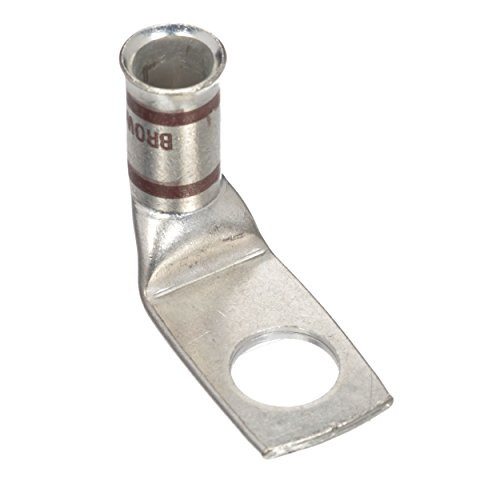 Panduit LCAF2-12F-E Copper Compression Lug 1 Hole 2 AWG Flared Barrel 12-Inch Stud 90° Bent Angle