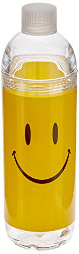 Spoontiques Smiley Face Acrylic Water Bottle, Yellow