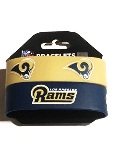 aminco NFL Los Angeles Rams Silicone Rubber Bracelet Set 2-Pack