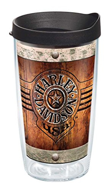 Tervis 1287281 Harley Davidson-Burnt Wood Insulated Tumbler with Wrap and Black Lid, 16oz, Clear Tervis 1287281 Harley Davidson-Burnt Wood Insulated Tumbler with Wrap and Black Lid, 16oz, Clear