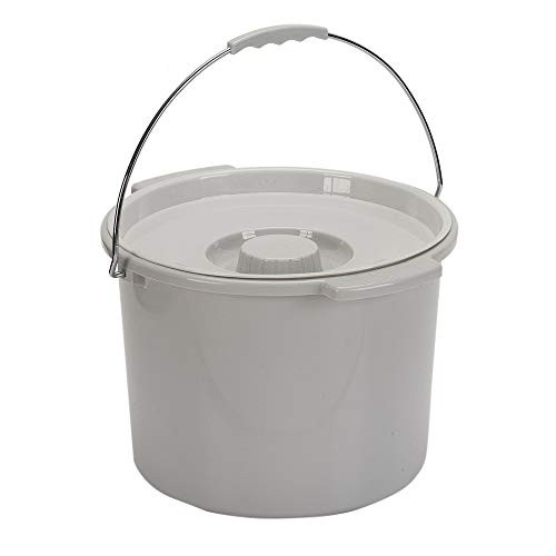 Drive Medical Commode Pail with Lid 12 Quart Gray 2_38 Pound