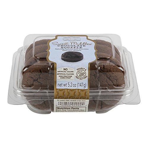 Our Specialty Sweet Middles Peanut and Tree Nut Free Mini Cream Filled Sandwich Cookies Chocolate Soufflé 4 Cookies per Pack Pack of 3