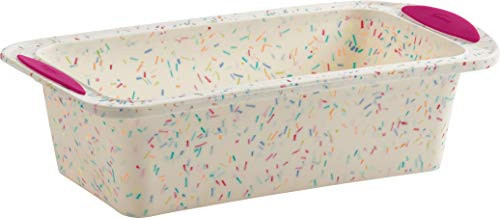 Trudeau Structure Loaf Pan Silicone Bakeware Medium White Confetti