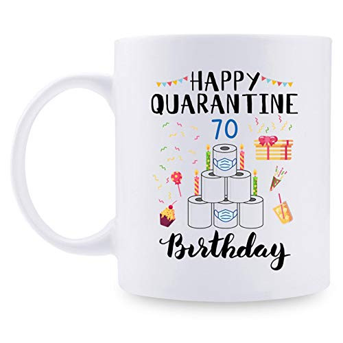 70th Birthday Gifts for Women - 1951 Birthday Gifts for Women 70 Years Old Birthday Gifts Coffee Mug for Mom Wife Friend Sister Her Colleague Coworker - 11oz Mug Happy Quarantine Birthday