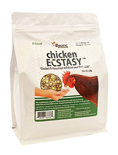 Chicken Ecstasy 3 lb - Healthy All-Natural Backyard Chicken Feed - Natural Grains Dried Mealworms  and  Natural Extracts - Promotes Healthy Chickens  and  Eggs