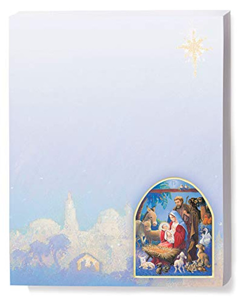 PaperDirect Religious Holiday Stationery Christmas Nativity 8_5 x 11 25 Count