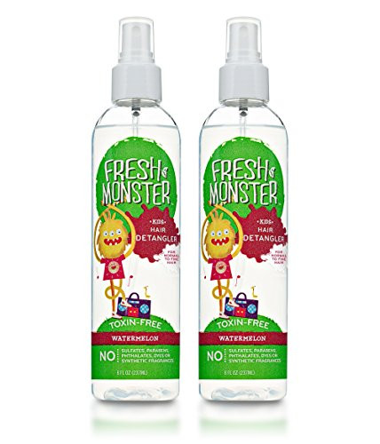 Fresh Monster Detangler Spray For Kids Watermelon  Toxin-Free Hypoallergenic  and  Natural 2 pack