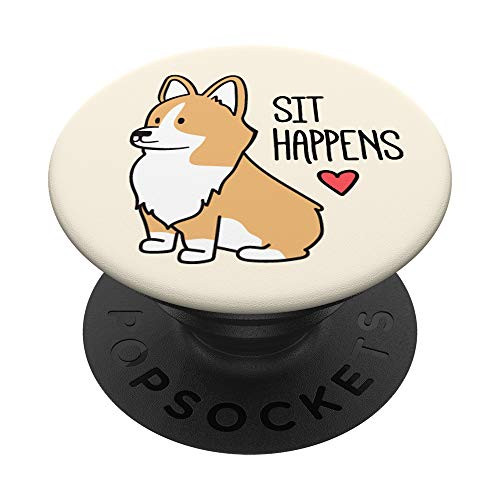 Sit Happens  Corgi Love PopSockets Grip and Stand for Phones and Tablets