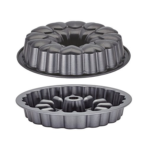 Baker's Advantage Fillables 2-Piece Non-Stick Heart Fluted Cake Pan, 9-Inch