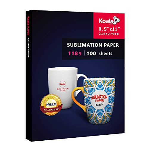 Koala Sublimation Heat Transfer Paper 8_5X11 Inch for Inkjet Printer Compatible with Sublimation Ink 100 Sheets