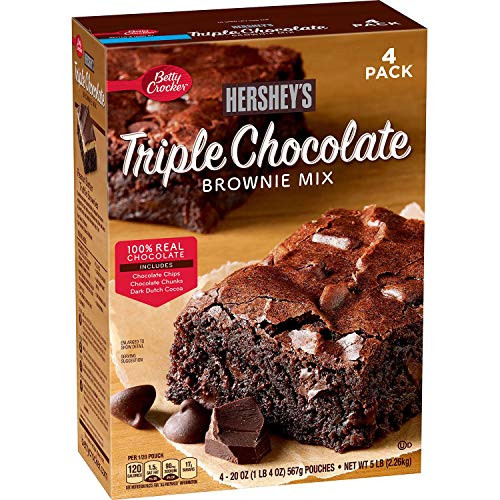 Betty Crockers Hersheys Triple Chocolate Brownie Mix 20 oz_ ea_ 4 pk_
