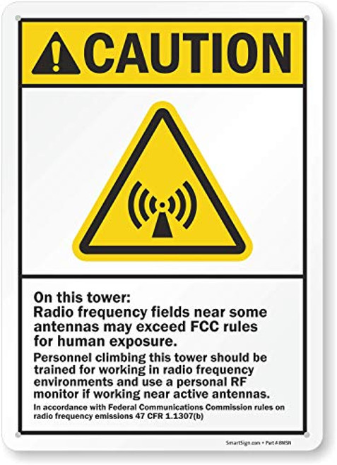 SmartSign Caution - Radio Frequency Fields May Exceed FCC Rules Sign  10 x 14 Aluminum