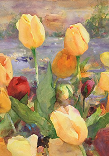 Toland Home Garden 107212 Tulip Gold 28 x 40 Inch Decorative House Flag-28 x40