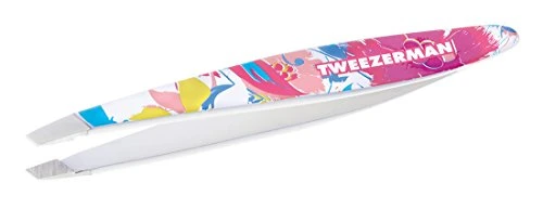 Tweezerman Mini Slant Tweezer Floral Sorbet Pattern, 0.5984 Ounce