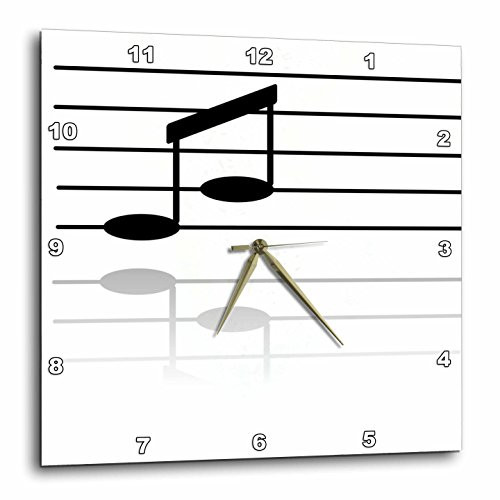 3dRose DPP_203746_3 Print of Note on Staff Mirrored Wall Clock, 15 by 15"
