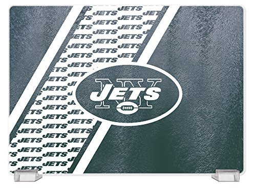 Duck House NFL New York Jets Tempered Glass Cutting Board with Display Stand