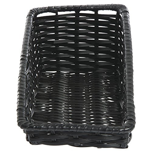 HUBERT Wicker Storage Baskets Black Plastic - 7 12L x 16D x 1 12 to 5H