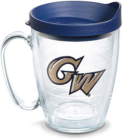 Tervis George Washington Colonials Logo Tumbler with Emblem and Navy Lid 16oz Mug Clear