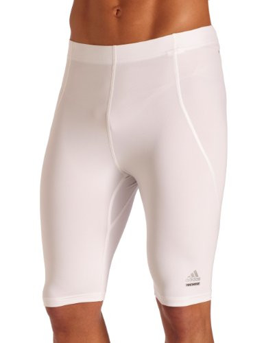 adidas Mens Techfit C and S Short Tight White Large