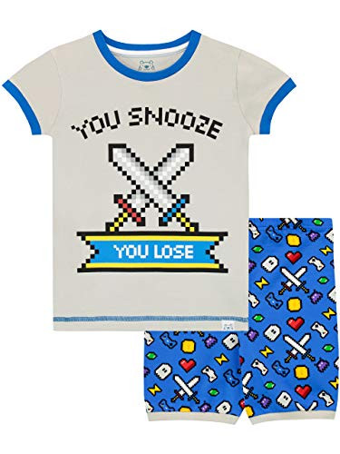 Harry Bear Boys Gaming Short Pajamas Size 6 Blue
