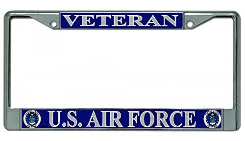 U_S_ Air Force Veteran Chrome License Plate Frame U_S_ Air Force Veteran Chrome License Plate Frame