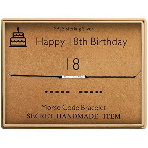 Happy 18th Birthday Gifts for Girls Morse Code Bracelet Sterling Silver Bracelet Birthday Jewelry 18 Year Old Gifts for Her