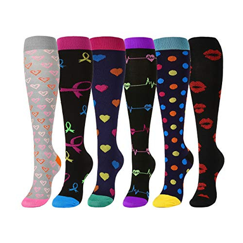 FALETO Compression Socks 20-30mmHg Nurse Socks for Men  and  Women