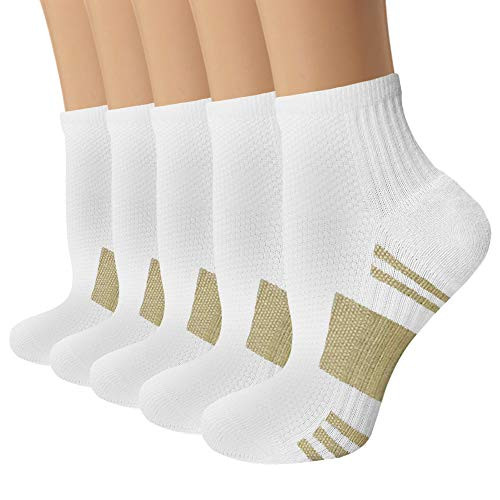 Copper Compression Running Socks for Men  and  Women-5 Pairs-Fit for AthleticTravel and  Medical?LXL