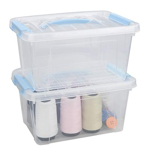 Jekiyo Clear Plastic Storage Bin 6 Quart Latching Box Container with Lid Set of 2 Jekiyo Clear Plastic Storage Bin 6 Quart Latching Box Container with Lid Set of 2