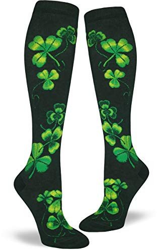 ModSocks Womens Shamrocks Knee Socks in Green