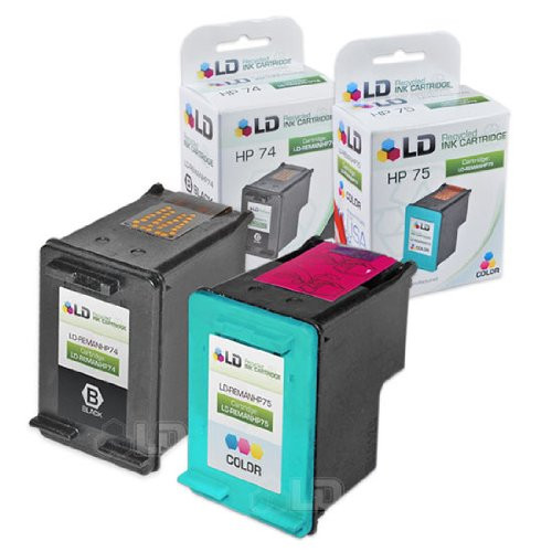 LD Remanufactured Ink Cartridge Replacements for HP 74  and  HP 75 1 Black 1 Color 2-Pack
