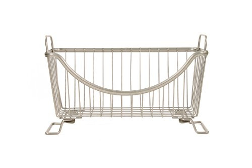 Spectrum Diversified Ashley Stackable Storage Basket, Small, Satin Nickel