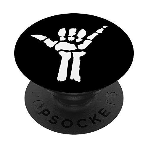 Hang Loose Shaka Sign Skeleton Bones Surfer Skater PopSockets Grip and Stand for Phones and Tablets