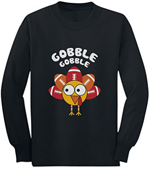 Little Turkey Thanksgiving Holiday Shirt Gobble Toddler Kids Long Sleeve T-Shirt 4T Black