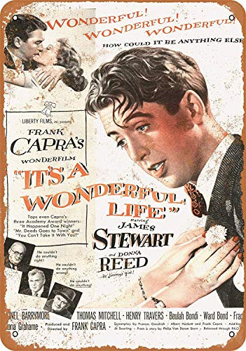Anwei Signs 12 x 16 Tin Sign - Its A Wonderful Life Movie - Metal Sign Vintage Look Garage Man Cave Retro Wall Decor