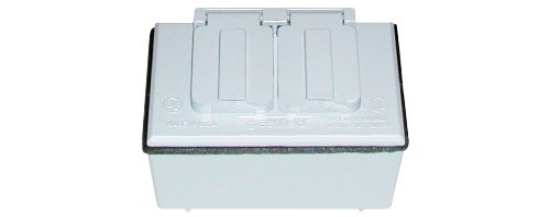 Made in USA Weatherproof Electrical Outlet Box, Box Cover & Duplex Outlet Kit - White
