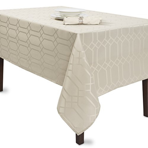 Benson Mills Solid Chagall Spillproof Fabric Tablecloth 60X104 Stone158348