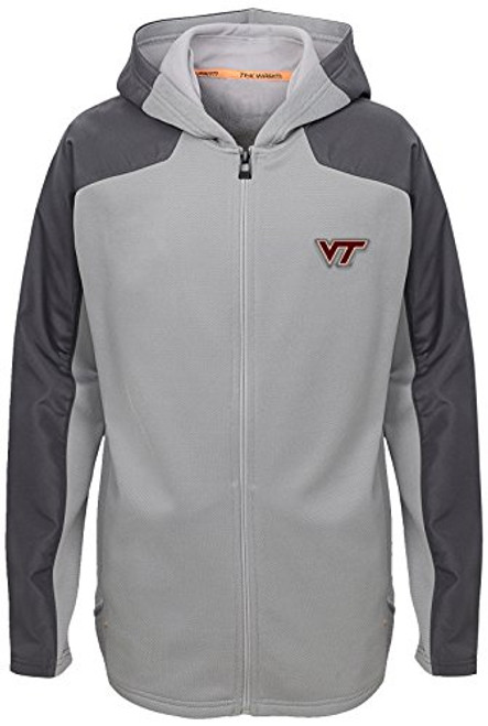 NCAA by Outerstuff NCAA Virginia Tech Hokies Youth Boys Delta Full Zip Jacket Magna Pique Heather Youth Medium10-12
