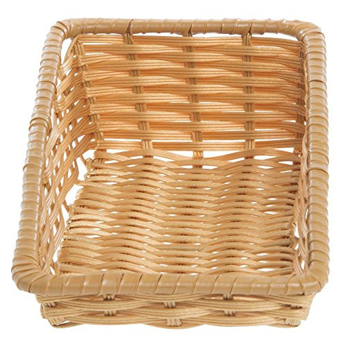 HUBERT Natural Colored Wicker Storage Basket Tapered - 7 12L x 14D x 1 12 to 4H