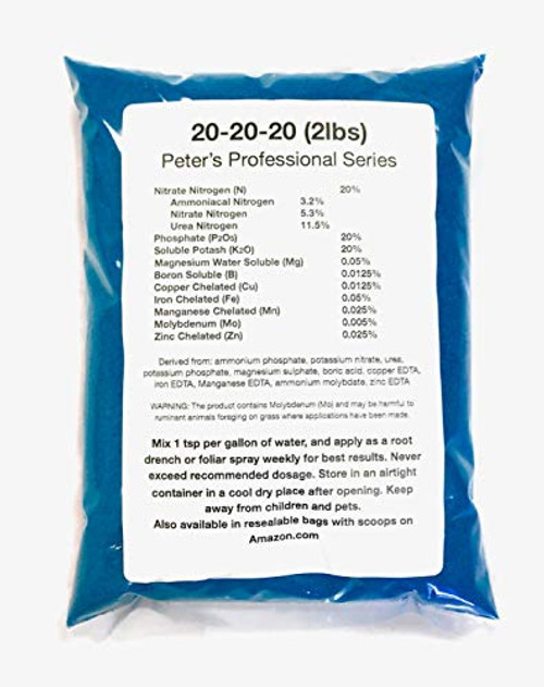 Peters 20-20-20_ 2 Pounds_ General Purpose Water Soluble Fertilizer with Micro Nutrients_ 1 Peters 20-20-20_ 2 Pounds_ General Purpose Water Soluble Fertilizer with Micro Nutrients_ 1