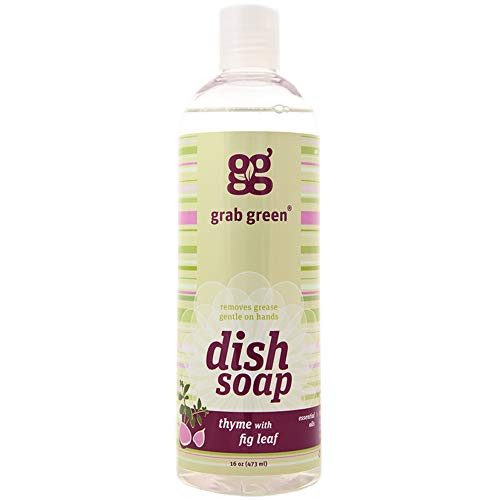 Grab Green Naturally-Derived Biodegradable Liquid Dish Soap Thyme with Fig Leaf 16 Ounce Bottle Grab Green Naturally-Derived Biodegradable Liquid Dish Soap Thyme with Fig Leaf 16 Ounce Bottle