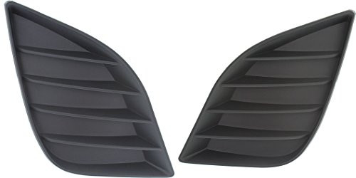 DAT AUTO PARTS Fog Hole Cover Set of Two Replacement for 14-16 Toyota Corolla Black Left Driver Right Passenger Side Pair TO1038170 TO1039170