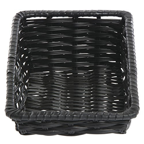 HUBERT Storage Basket Rectangular Black Plastic - 7 12L x 12D x 1 12 to 4H