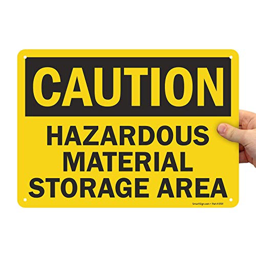SmartSignCaution - Hazardous Material Storage Area Sign  10 x 14 Plastic