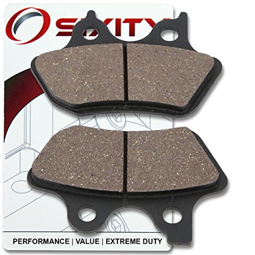 Sixity Front Organic Brake Pads 2006 for Harley Davidson FXDCI Super Glide Custom Set Full Kit Cast Wheel Complete